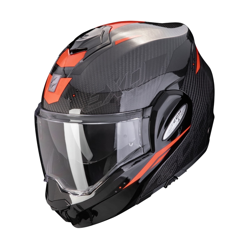 Casco de moto plegable Scorpion EXO-TECH EVO CARBON ROVER negro-rojo liquidación