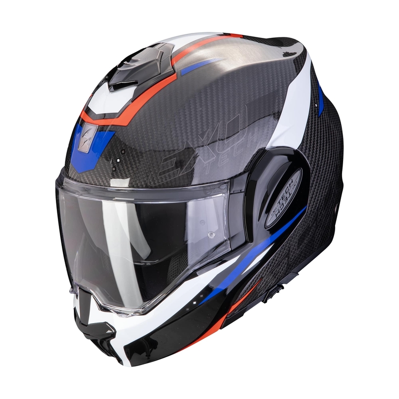 Casco de moto plegable Scorpion EXO-TECH EVO CARBON ROVER negro-rojo-azul liquidación