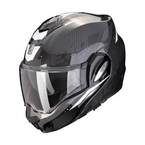 Casco de moto plegable Scorpion EXO-TECH EVO CARBON ROVER negro y blanco