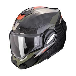 Casco de moto plegable Scorpion EXO-TECH EVO CARBON ROVER negro-verde