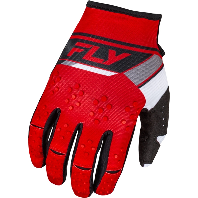 Guantes de motocross FLY Racing Kinetix Prix 2024 rojo-gris-blanco
