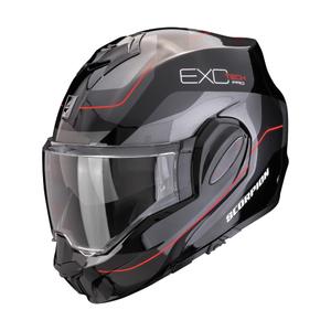 Casco de moto plegable Scorpion EXO-TECH EVO PRO COMMUTA negro-plata-rojo