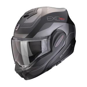 Casco de moto plegable Scorpion EXO-TECH EVO PRO COMMUTA negro-plata mate