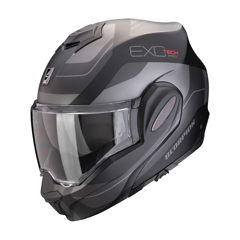 Casco de moto plegable Scorpion EXO-TECH EVO PRO COMMUTA negro-plata mate liquidación
