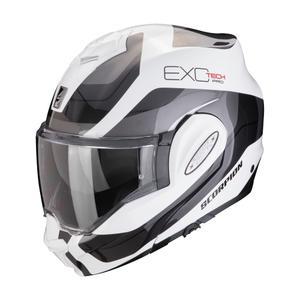 Casco de moto plegable Scorpion EXO-TECH EVO PRO COMMUTA blanco-plata