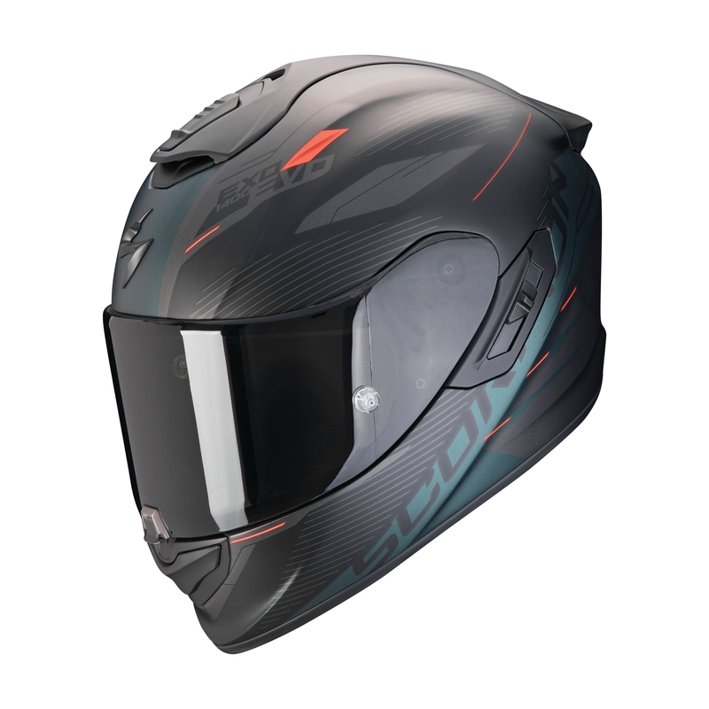 Casco integral de moto Scorpion EXO-1400 EVO II AIR LUMA negro mate-verde liquidación