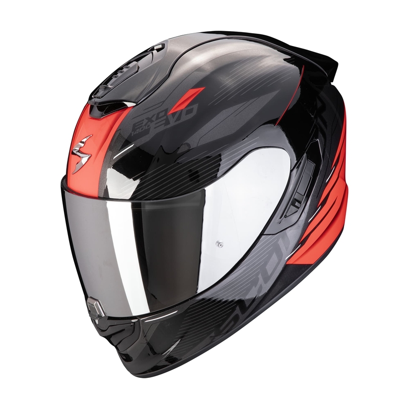 Casco de moto integral Scorpion EXO-1400 EVO II AIR LUMA negro-rojo
