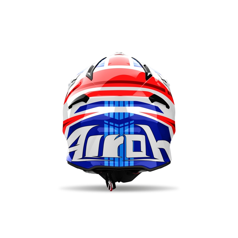 Casco de motocross Airoh Aviator Ace 2 Stream azul-rojo brillante