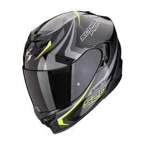 Casco integral de moto Scorpion EXO-520 EVO AIR TERRA negro-plata-amarillo fluo