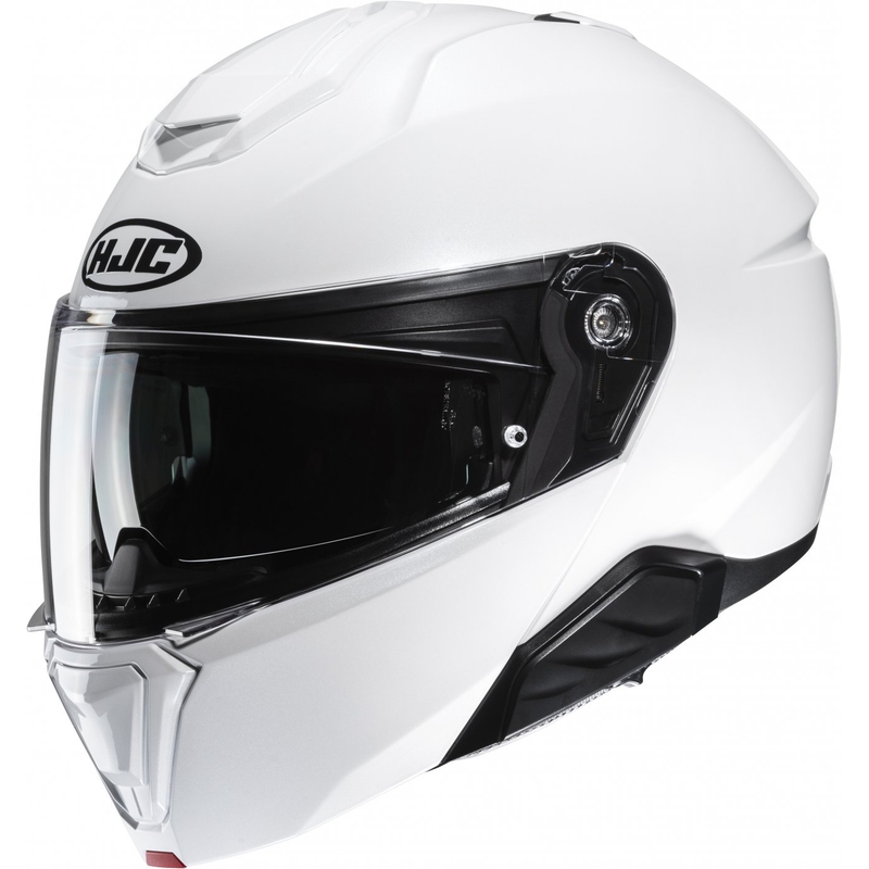 Casco de moto abatible HJC i91 Solid blanco perla