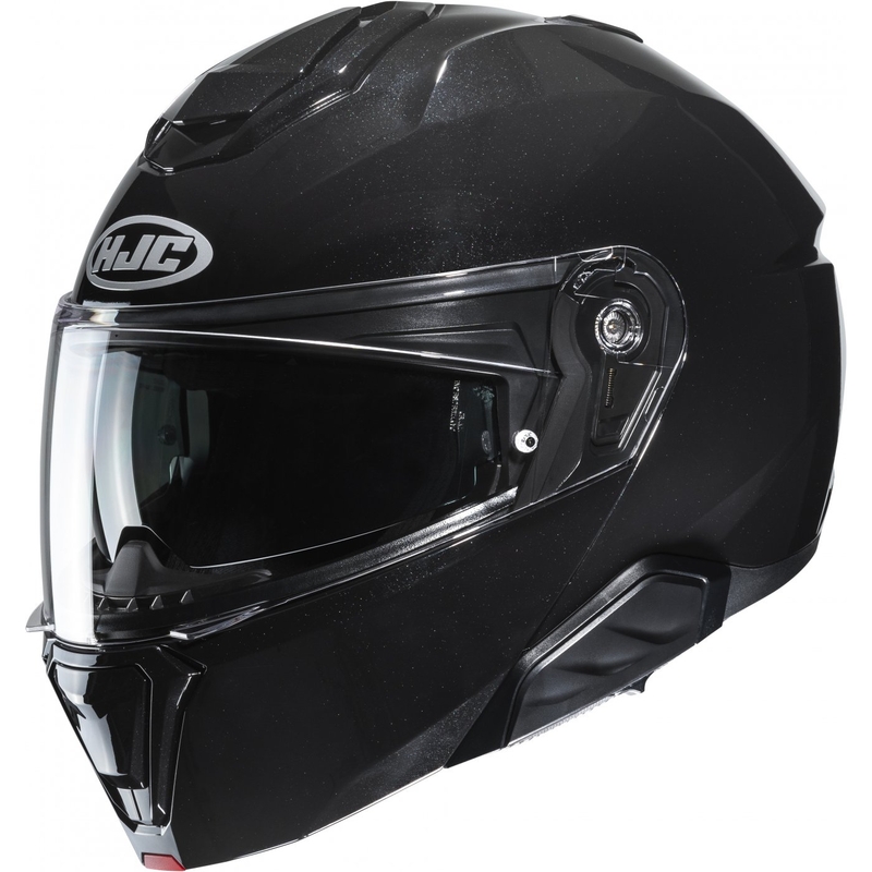 Casco de moto abatible HJC i91 Solid metalizado negro