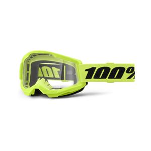Gafas motocross 100% STRATA 2 Nuevo amarillo fluo (plexi transparente)