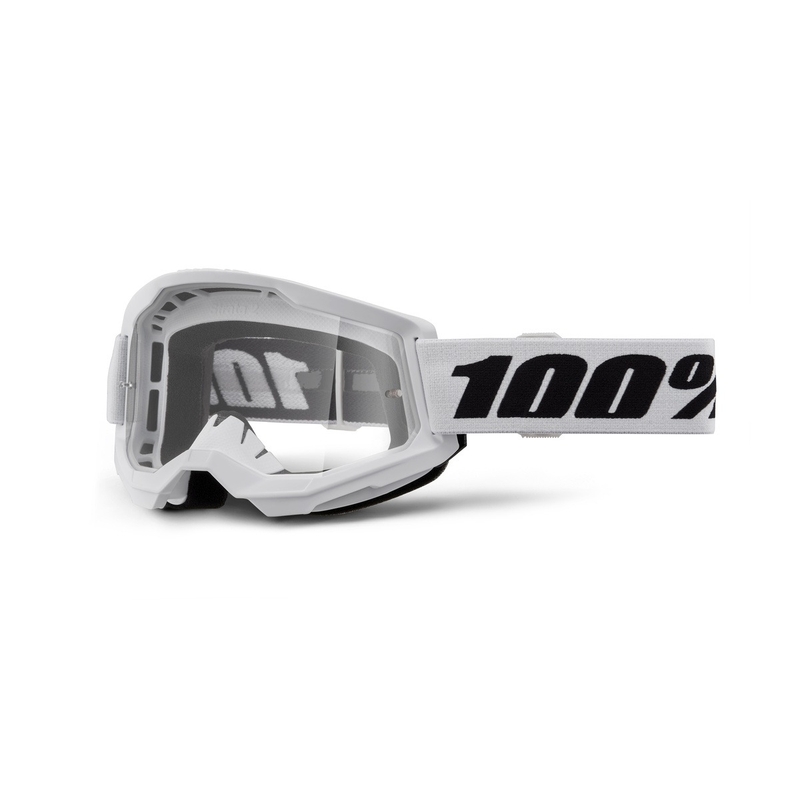 Gafas motocross 100% STRATA 2 Nuevo blanco (plexi transparente)