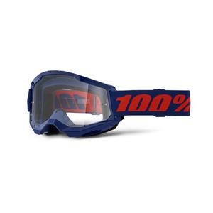 Gafas motocross 100% STRATA 2 Nuevo azul oscuro (plexi transparente)