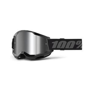 Gafas motocross 100% STRATA 2 Nuevo negro (plexi plateado)