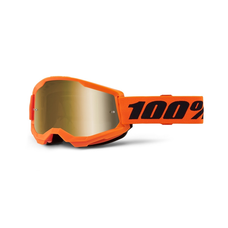Gafas motocross 100% STRATA 2 Nuevo naranja (plexi dorado)