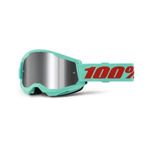 Gafas motocross 100% STRATA 2 New Maupiti verde (plexi plateado)