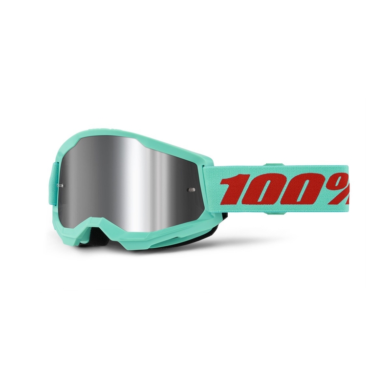 Gafas motocross 100% STRATA 2 New Maupiti verde (plexi plateado)
