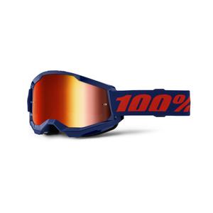 Gafas motocross 100% STRATA 2 Nuevo azul (plexi rojo)