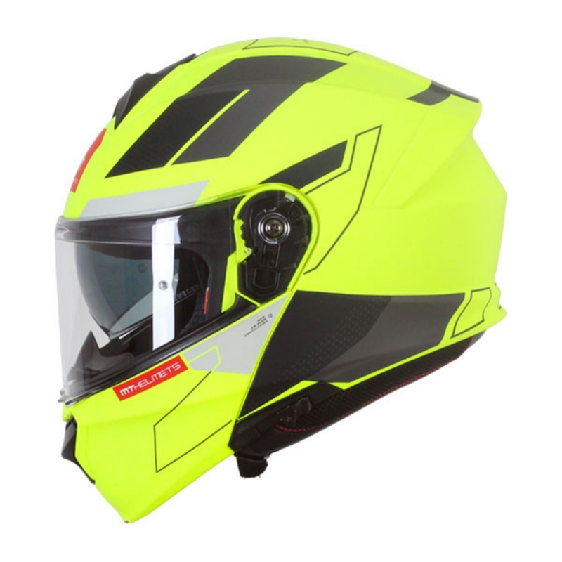 Casco de moto abatible MT Genesis SV Talo C3 amarillo fluo-gris mate