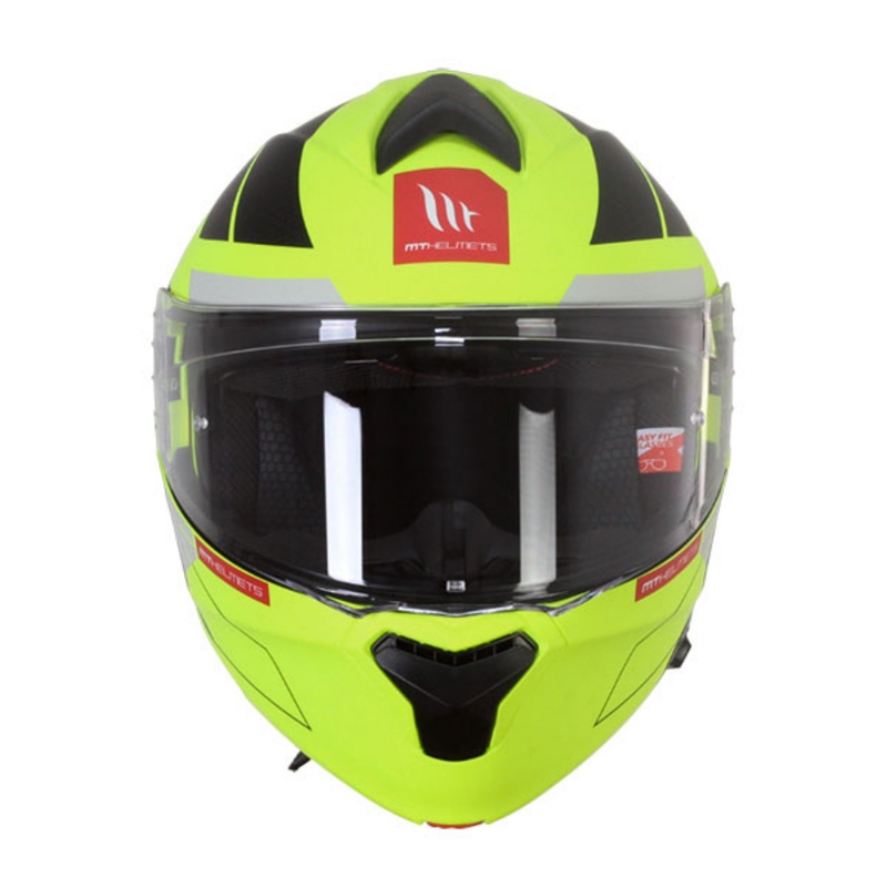 Casco de moto abatible MT Genesis SV Talo C3 amarillo fluo-gris mate