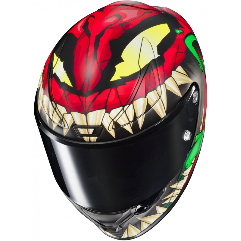Casco integral de moto HJC RPHA 1 Toxin Marvel MC1SF rojo-gris-verde liquidación