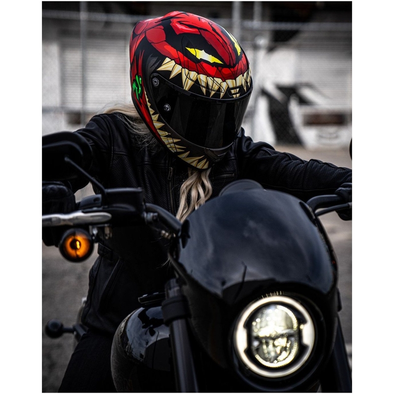 Casco integral de moto HJC RPHA 1 Toxin Marvel MC1SF rojo-gris-verde liquidación