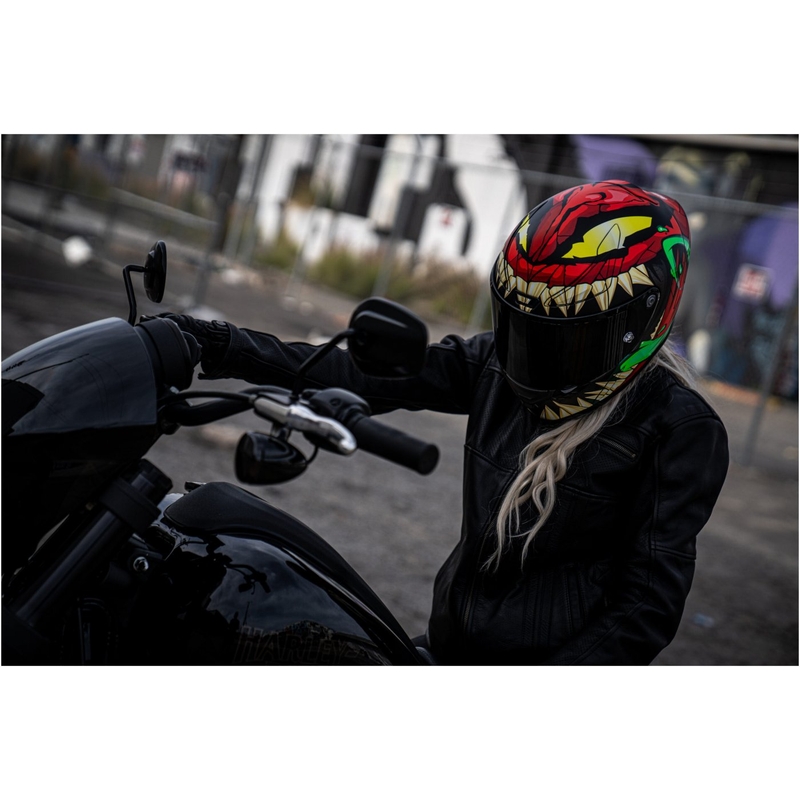Casco integral de moto HJC RPHA 1 Toxin Marvel MC1SF rojo-gris-verde liquidación