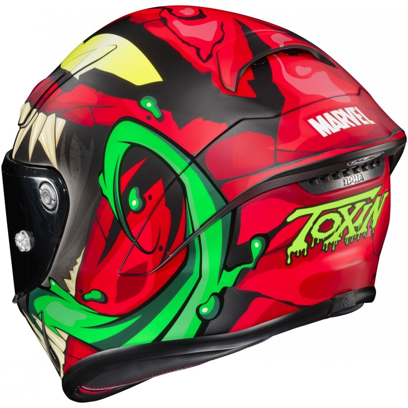 Casco integral de moto HJC RPHA 1 Toxin Marvel MC1SF rojo-gris-verde liquidación