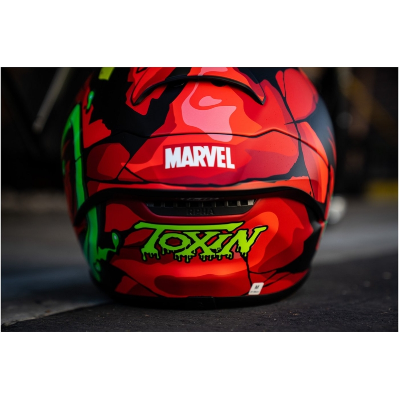 Casco integral de moto HJC RPHA 1 Toxin Marvel MC1SF rojo-gris-verde liquidación