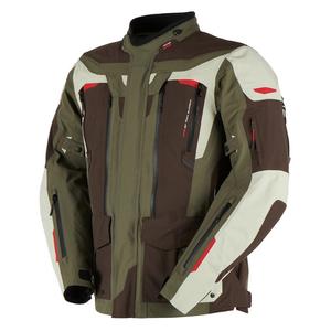 Chaqueta de moto Furygan Voyager verde-marrón-beige