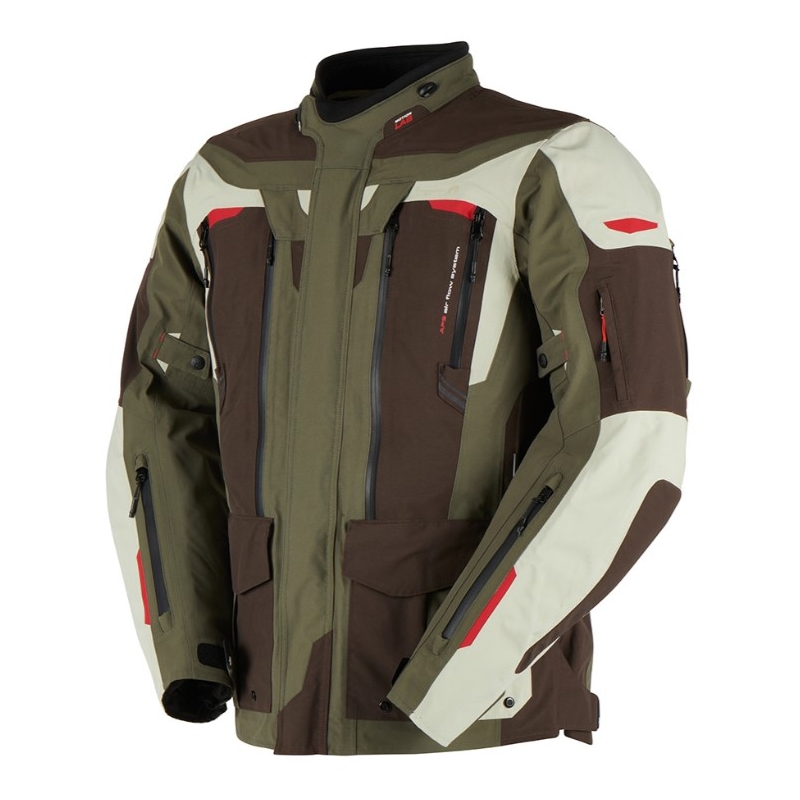 Chaqueta de moto Furygan Voyager verde-marrón-beige liquidación