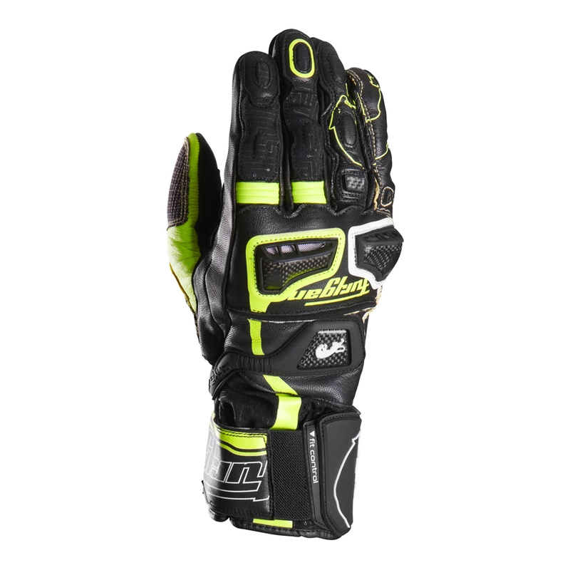 Guantes de moto Furygan Styg 20 x Kevlar negro-amarillo flúor-blanco