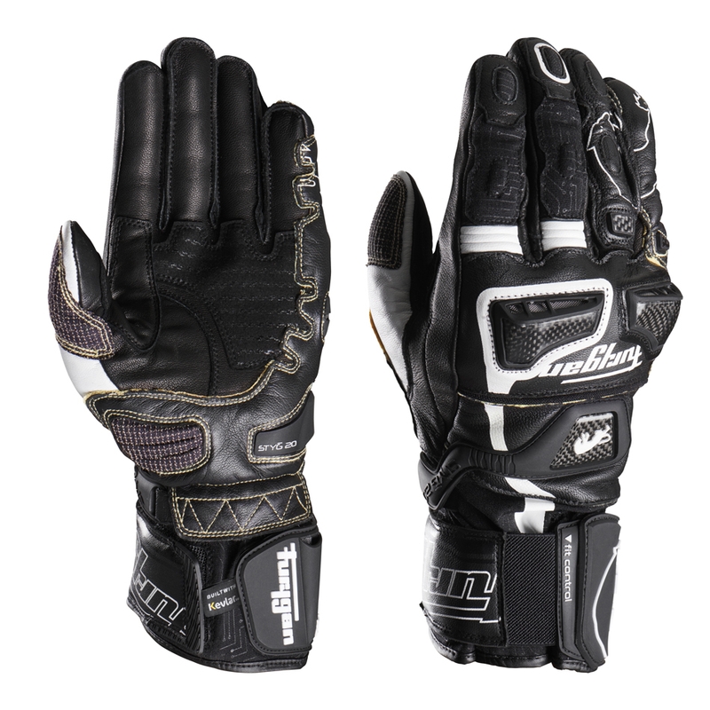 Guantes de moto Furygan Styg 20 x Kevlar blanco-negro