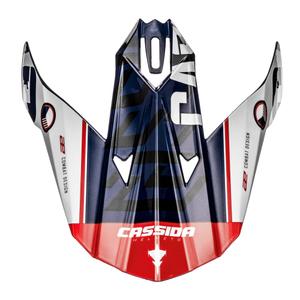 Visera para cascos Cassida Cross Cup Sonic azul-blanco-rojo