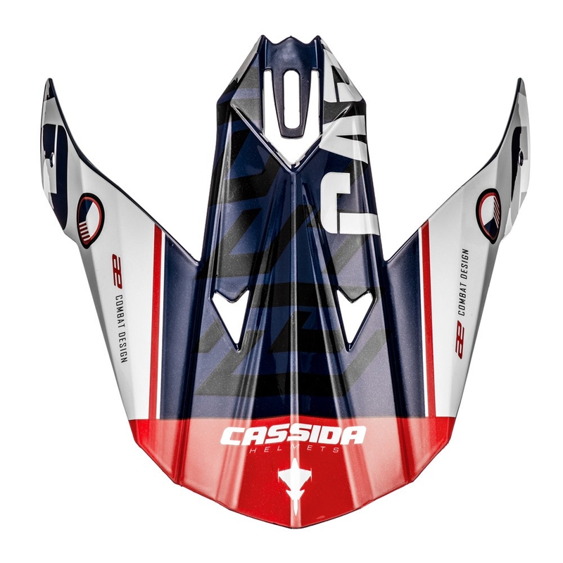 Visera para cascos Cassida Cross Cup Sonic azul-blanco-rojo