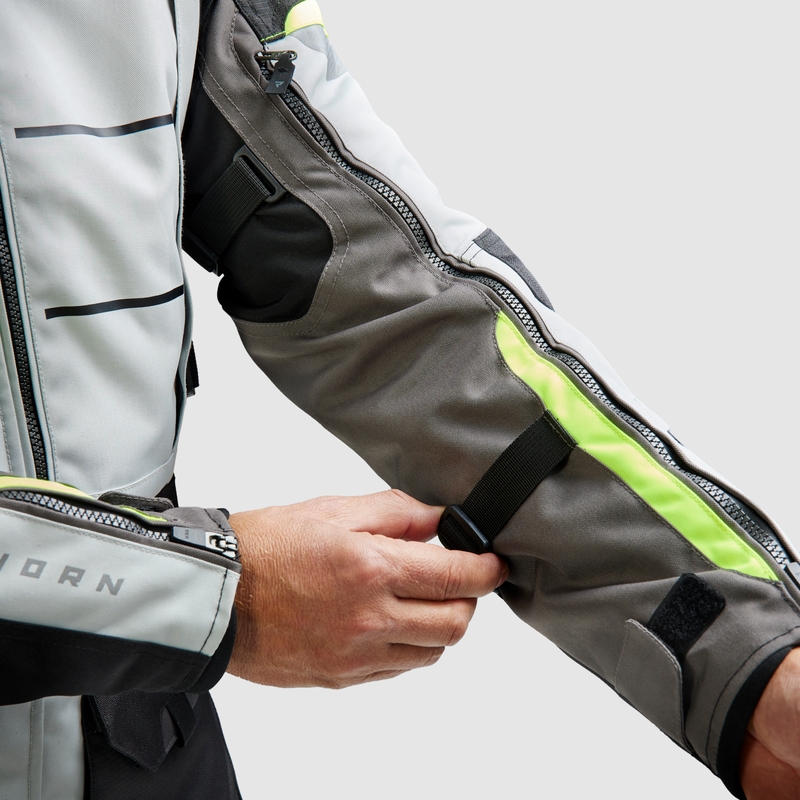 Chaqueta de moto Rebelhorn Cubby V en negro, gris y amarillo fluorescente