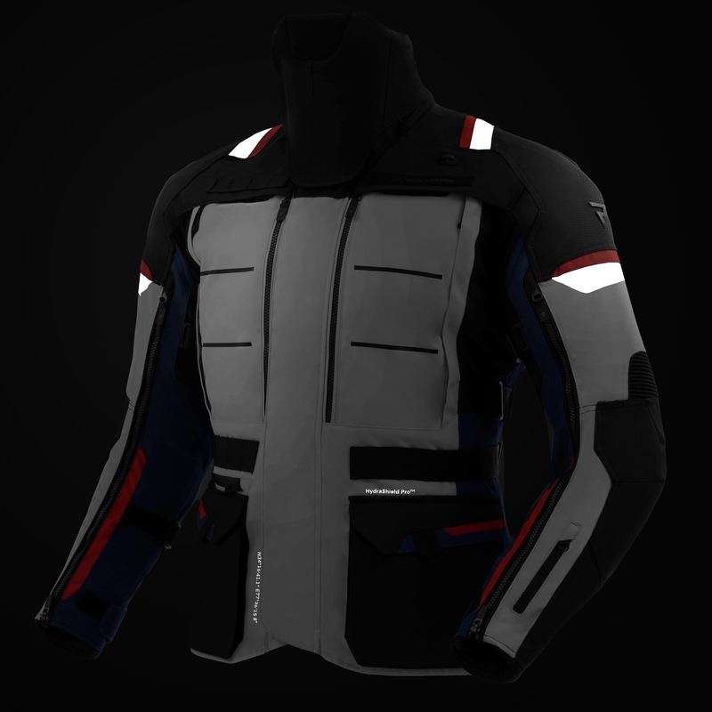 Chaqueta de moto Rebelhorn Cubby V azul-gris-roja