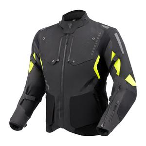 Chaqueta de moto Rebelhorn Hiker IV negra-antracita-amarilla fluo