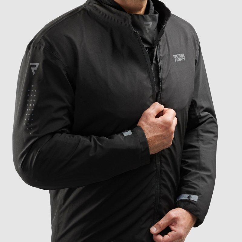 Chaqueta de moto Rebelhorn Hiker IV negra-antracita-amarilla fluo