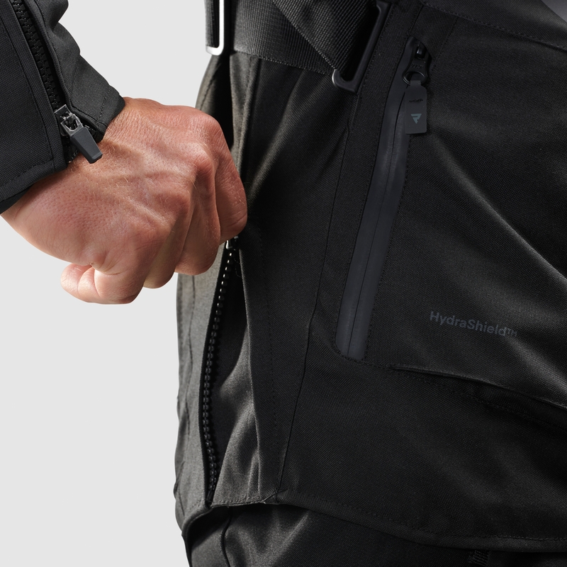 Chaqueta de moto Rebelhorn Hiker IV negra-antracita-amarilla fluo