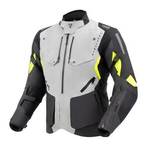 Chaqueta de moto Rebelhorn Hiker IV negra-gris-amarilla fluo