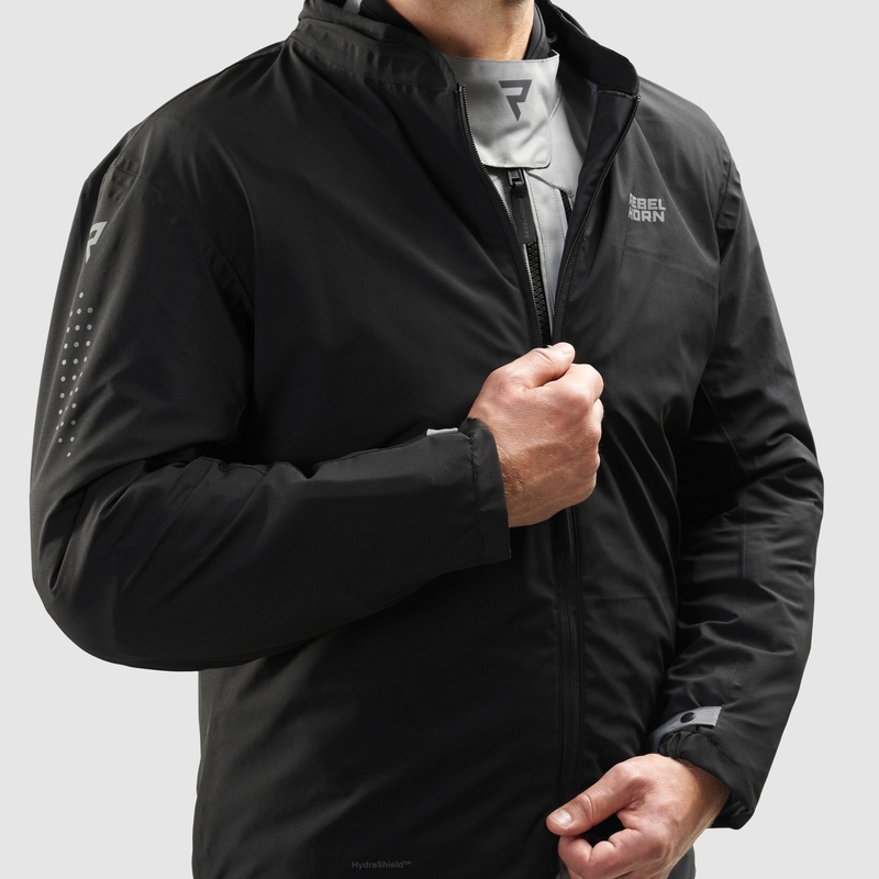 Chaqueta de moto Rebelhorn Hiker IV negra-gris-amarilla fluo