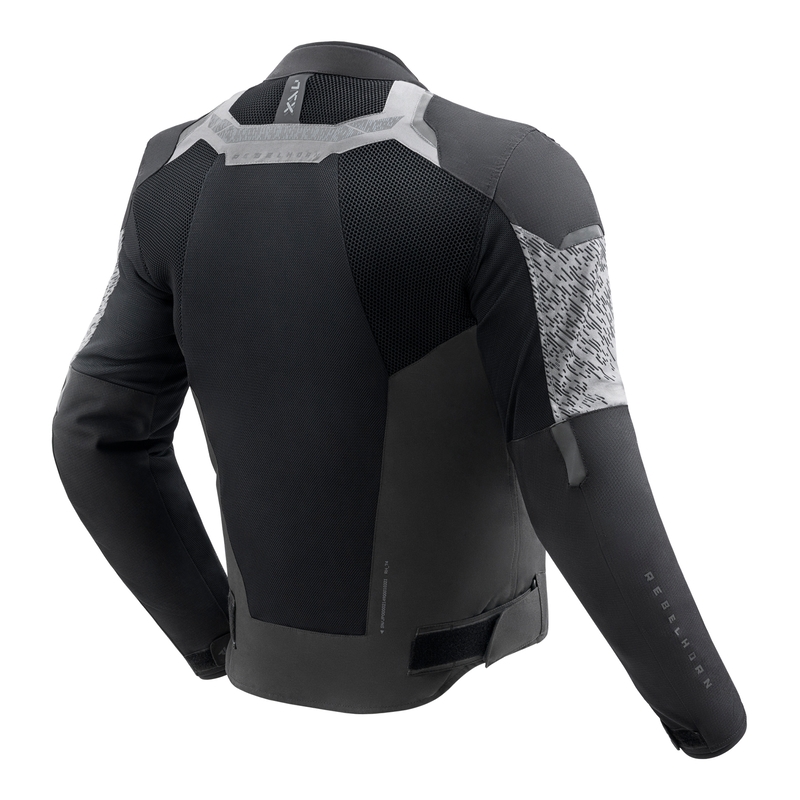 Chaqueta de moto negra y gris Rebelhorn Jax
