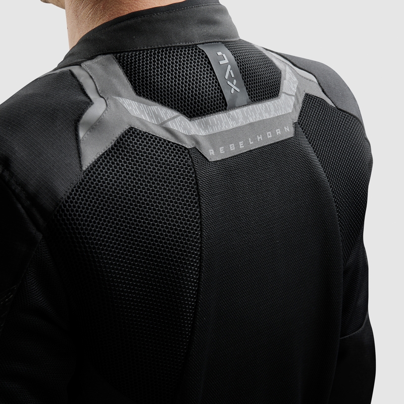 Chaqueta de moto negra y gris Rebelhorn Jax