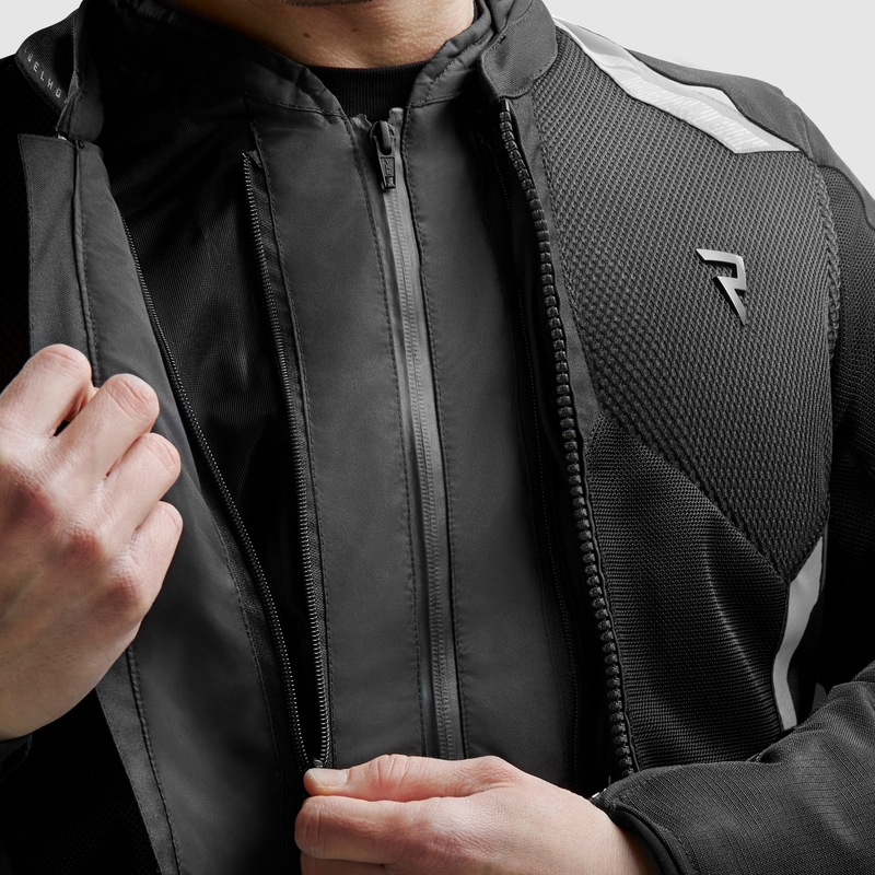 Chaqueta de moto negra y gris Rebelhorn Jax