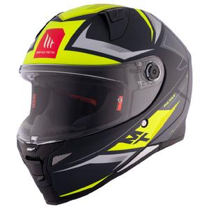 Casco de moto integral MT Revenge 2 Hatax negro-gris-amarillo fluo liquidación