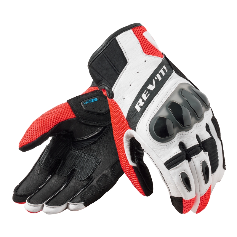 Guantes de moto Revit Ritmo negro-rojo fluo