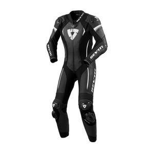 Mono de motorista Revit Xena 4 blanco y negro para mujer