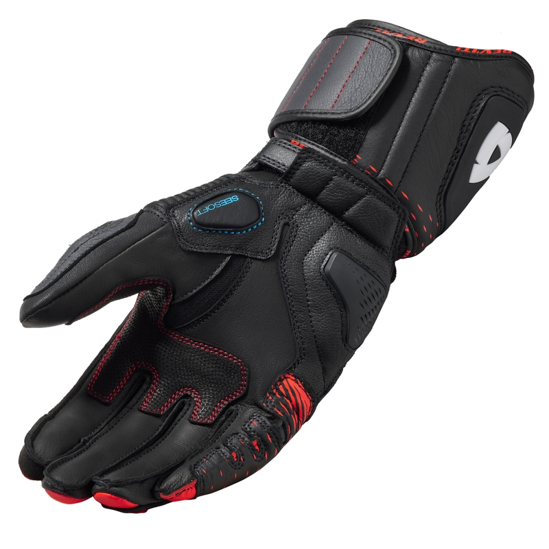 Guantes de moto Revit Control negro-rojo fluo